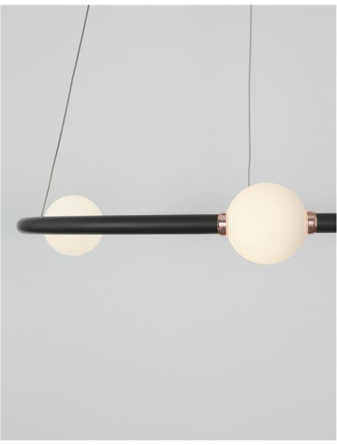 NV 9820601 Závěsné svítidlo CELIA stmívatelné černý hliník opálové sklo LED 36W 230V 3000K IP20 stmívatelné - NOVA LUCE