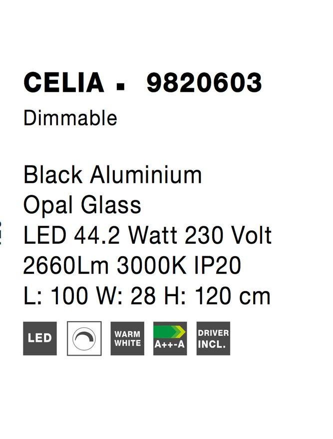 NV 9820603 Závěsné svítidlo CELIA stmívatelné černý hliník opálové sklo LED 44.2W 230V 3000K IP20 stmívatelné - NOVA LUCE (obrázek 8)