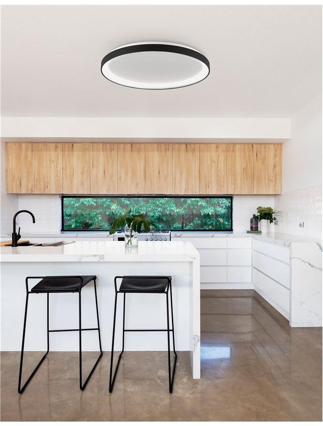NV 9853676 Stropní svítidlo PERTINO černý hliník a akryl LED 48W 230V 3000K IP20 stmívatelné - NOVA LUCE