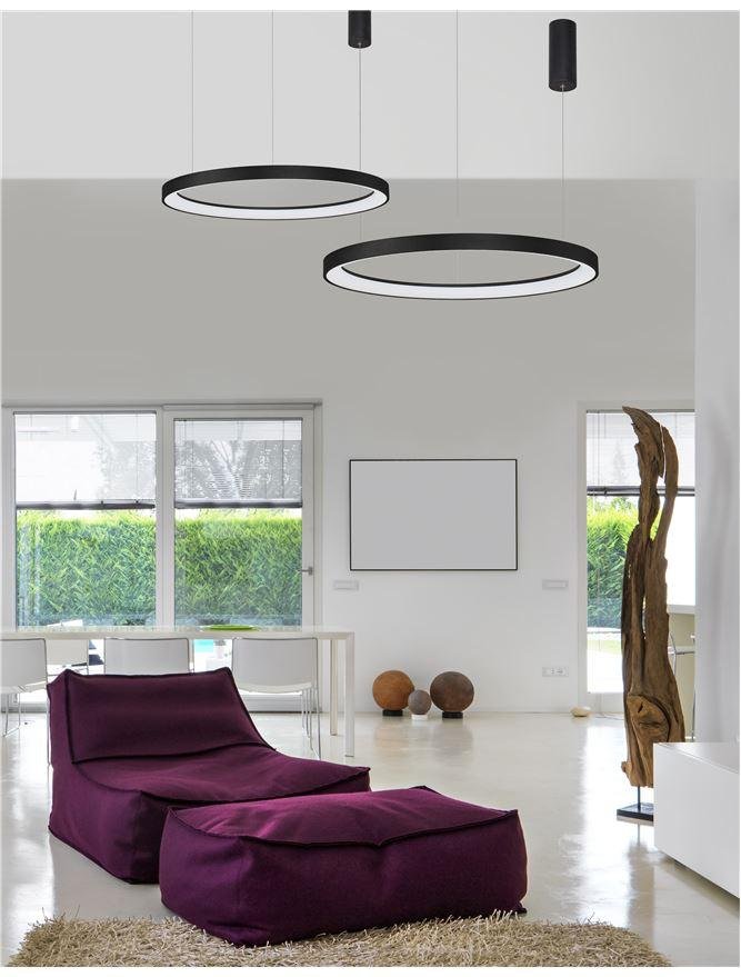 NV 9853686 Závěsné svítidlo PERTINO černý hliník a akryl LED 60W 230V 3000K IP20 stmívatelné - NOVA LUCE
