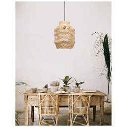 Obrázek pro produkt Závěsné svítidlo MIA přírodní ratan černý kabel E27 1x12W 230V IP20 bez žárovky - NOVA LUCE
