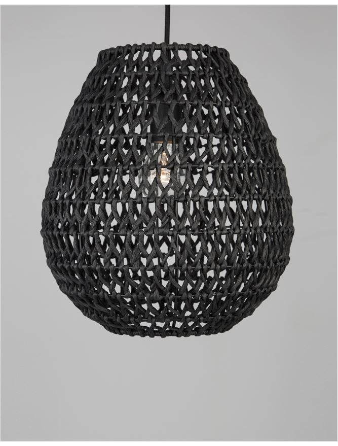 NV 9858713 Závěsné svítidlo GRIFFIN černý papír černý kabel E27 1x12W 230V IP20 bez žárovky - NOVA LUCE (obrázek 4)