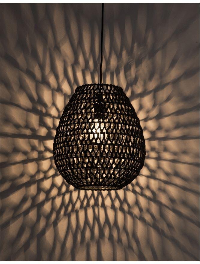 NV 9858713 Závěsné svítidlo GRIFFIN černý papír černý kabel E27 1x12W 230V IP20 bez žárovky - NOVA LUCE (obrázek 8)