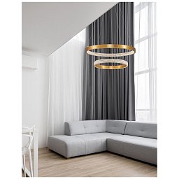Obrázek pro produkt Závěsné svítidlo PRESTON antický zlatý mosazný hliník a akryl LED 60W 230V 3000K IP20 stmívatelné - NOVA LUCE