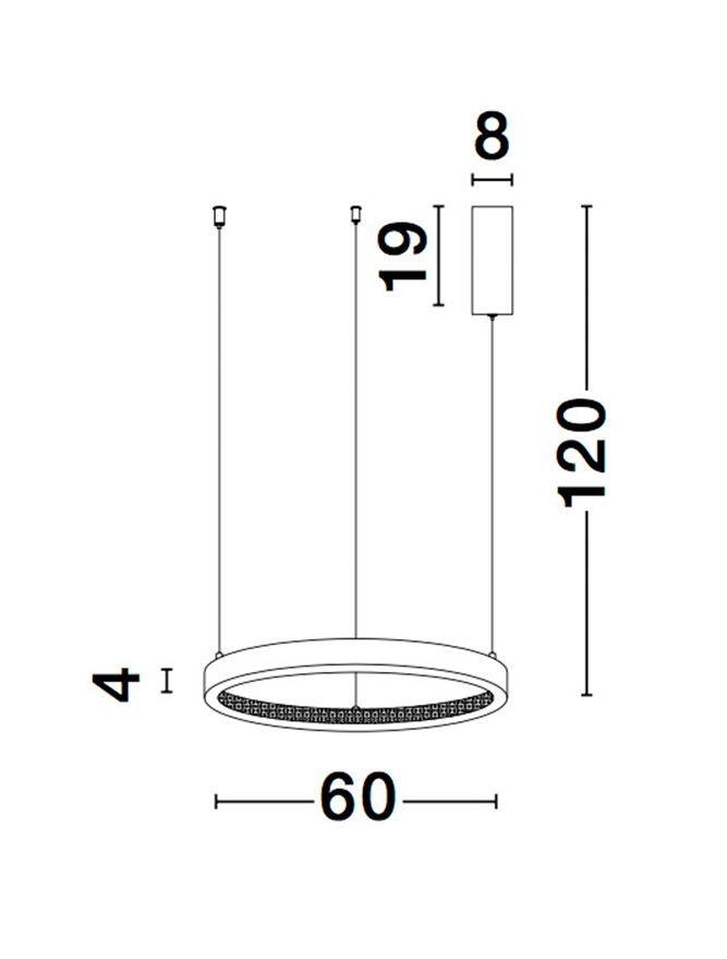 NV 9865160 Závěsné svítidlo PRESTON černý hliník a akryl LED 37W 230V 3000K IP20 stmívatelné - NOVA LUCE (obrázek 6)