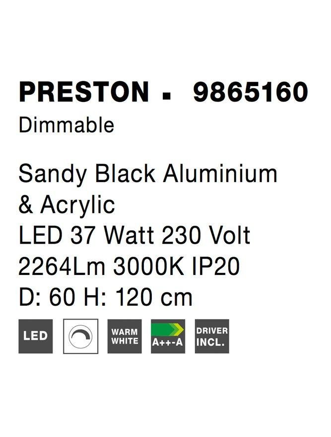 NV 9865160 Závěsné svítidlo PRESTON černý hliník a akryl LED 37W 230V 3000K IP20 stmívatelné - NOVA LUCE (obrázek 7)