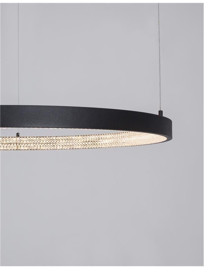 NV 9865180 Závěsné svítidlo PRESTON černý hliník a akryl LED 50W 230V 3000K IP20 stmívatelné - NOVA LUCE