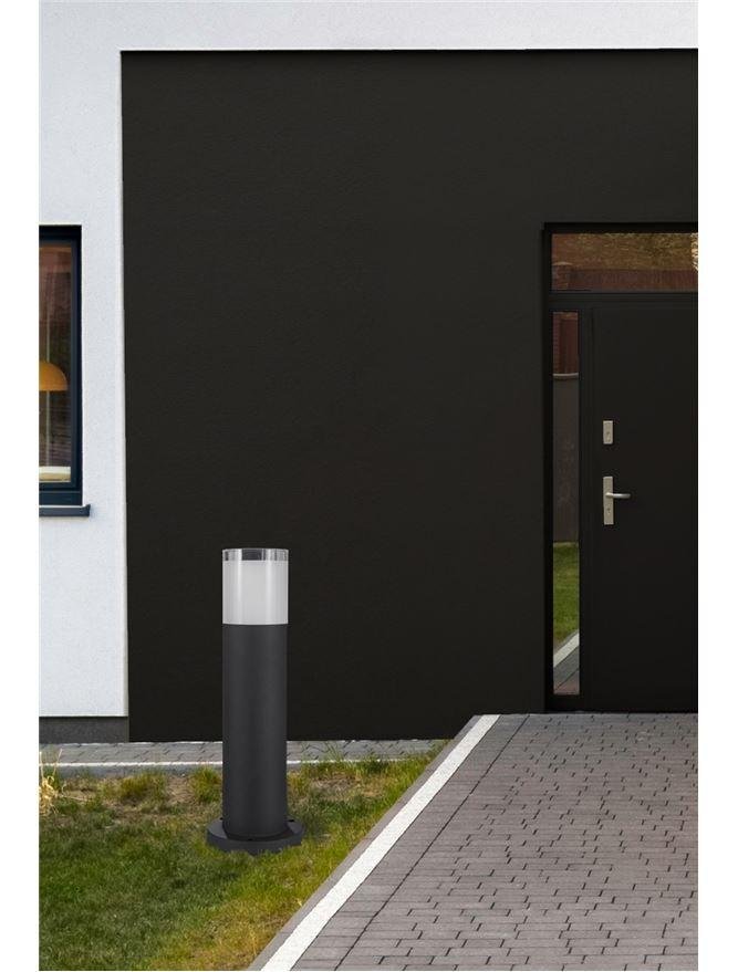 Levně NV 9905022 Venkovní sloupkové svítidlo NOTEN černý hliník čirý a bílý akryl LED 8W 3000K 220-240V IP65 120st. IP65 - NOVA LUCE