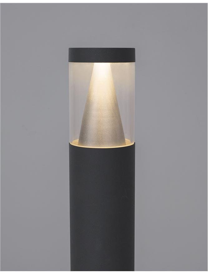 NV 9905024 Venkovní sloupkové svítidlo ROCK černý hliník stříbrný hliník a čirý akryl LED 8W 3000K 220-240V 120st. IP65 - NOVA LUCE (obrázek 5)