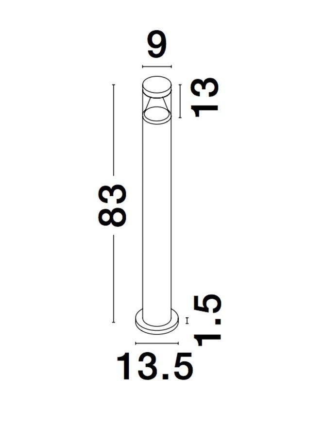 NV 9905024 Venkovní sloupkové svítidlo ROCK černý hliník stříbrný hliník a čirý akryl LED 8W 3000K 220-240V 120st. IP65 - NOVA LUCE (obrázek 6)