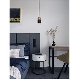 Obrázek pro produkt Závěsné svítidlo POGNO černá a zlatý hliník GU10 1x10W IP20 220-240V bez žárovky - NOVA LUCE