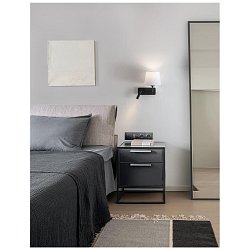 Obrázek pro produkt Nástěnné svítidlo SAVONA bílá / černá, vypínač na těle, 3W 3000K + E27 12W bez žárovky - NOVA LUCE