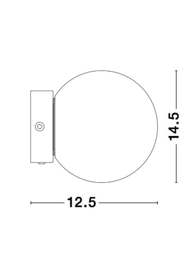 NV 9919601 Nástěnné svítidlo JOLINE černý kov a hliník bílé opálové sklo vypínač na těle LED 1x6W 230V 3200K IP20 - NOVA LUCE (obrázek 5)