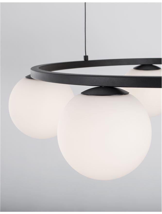 NV 9919603 Závěsné svítidlo JOLINE černý kov a hliník bílé opálové sklo LED 40W 240V 3200K IP20 - NOVA LUCE (obrázek 3)