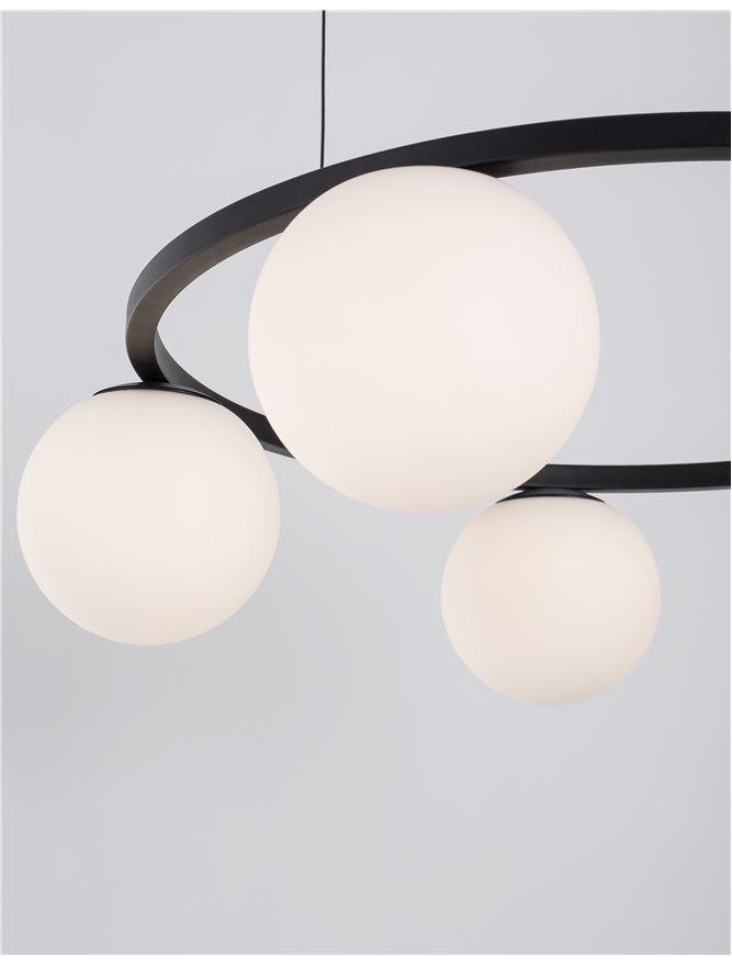 NV 9919603 Závěsné svítidlo JOLINE černý kov a hliník bílé opálové sklo LED 40W 240V 3200K IP20 - NOVA LUCE (obrázek 4)