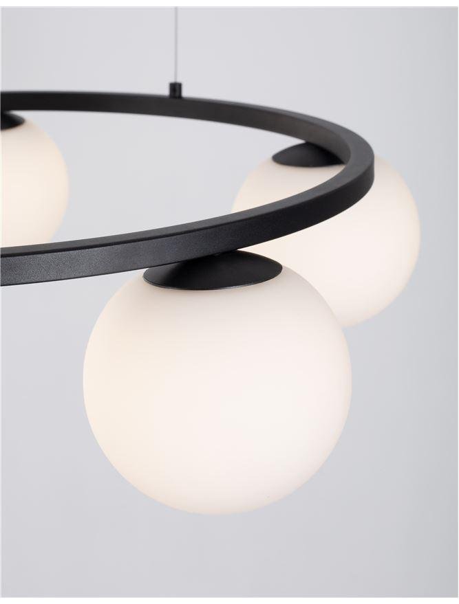 NV 9919603 Závěsné svítidlo JOLINE černý kov a hliník bílé opálové sklo LED 40W 240V 3200K IP20 - NOVA LUCE (obrázek 5)