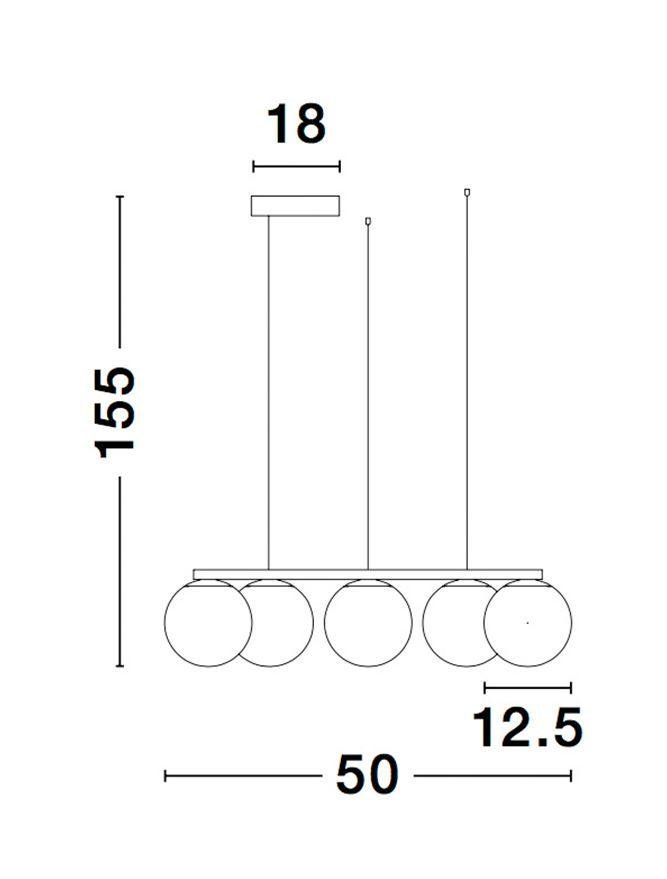 NV 9919603 Závěsné svítidlo JOLINE černý kov a hliník bílé opálové sklo LED 40W 240V 3200K IP20 - NOVA LUCE (obrázek 6)