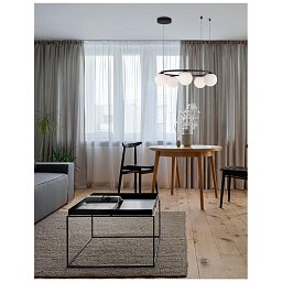 Obrázek pro produkt Závěsné svítidlo JOLINE černý kov a hliník bílé opálové sklo LED 40W 240V 3200K IP20 - NOVA LUCE