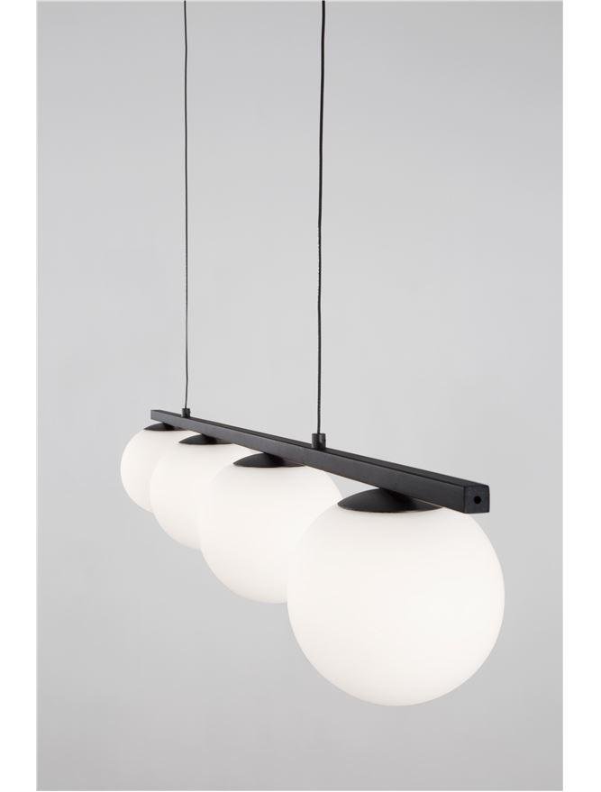 NV 9919604 Závěsné svítidlo JOLINE černý kov a hliník bílé opálové sklo LED 32W 240V 3200K IP20 - NOVA LUCE