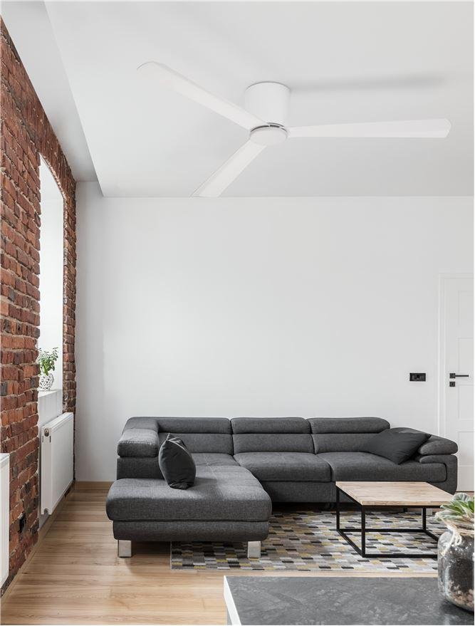 NV 9952325 Stropní ventilátor DELL tělo z hliníku matná bílá 3ABS dřevěné listy - NOVA LUCE