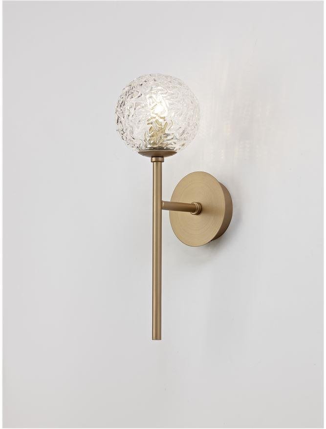 NV 9960271 Nástěnné svítidlo MIRANO čiré strukturované sklo a mosaz zlatá G9 1x5W 230V IP20 bez žárovky - NOVA LUCE