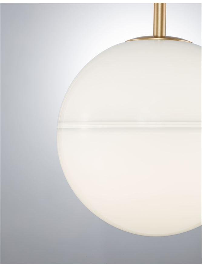 NV 9960612 Závěsné svítidlo CANTONA bílé opálové sklo mosaz zlatá E27 1x12W 230V IP20 bez žárovky - NOVA LUCE