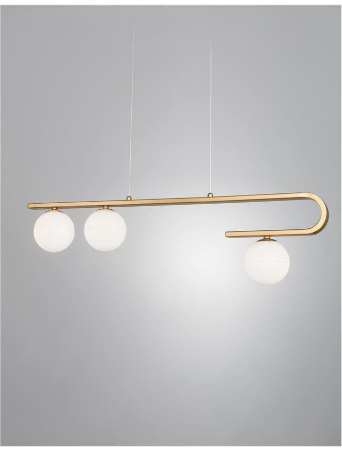 Levně NV 9960615 Závěsné svítidlo CANTONA bílé opálové sklo mosaz zlatá G9 3x5W 230V IP20 bez žárovky - NOVA LUCE