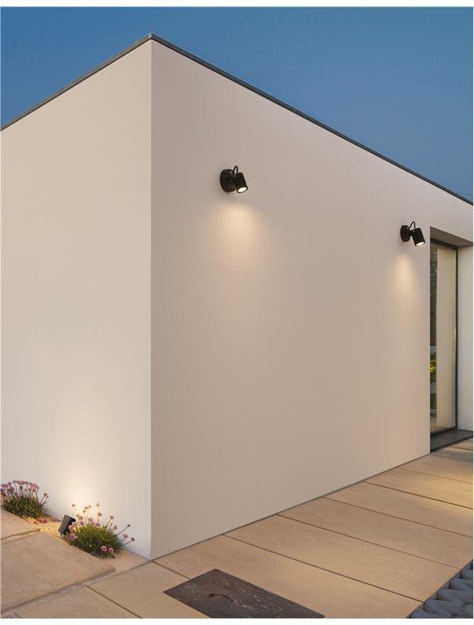 NV 9971451 Venkovní nástěnné svítidlo FEND černý hliník a sklo LED 5W 3000K 100-240V 21st. IP65 - NOVA LUCE