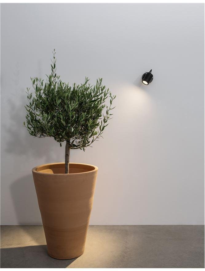 NV 9971452 Venkovní nástěnné svítidlo FEND černý hliník a sklo LED 10W 3000K 100-240V 24st. IP65 - NOVA LUCE