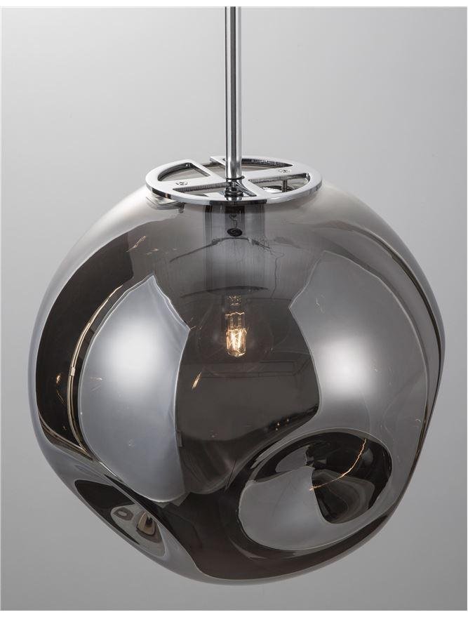 NV 9988103 Závěsné svítidlo MAYAN chromovaný kov kouřové šedé sklo E27 1x12W 230V IP20 bez žárovky - NOVA LUCE