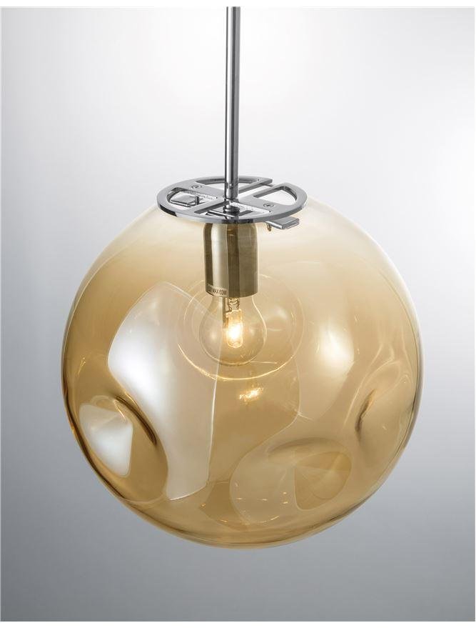 Levně NV 9988104 Závěsné svítidlo MAYAN chromovaný kov šampaň sklo E27 1x12W 230V IP20 bez žárovky - NOVA LUCE