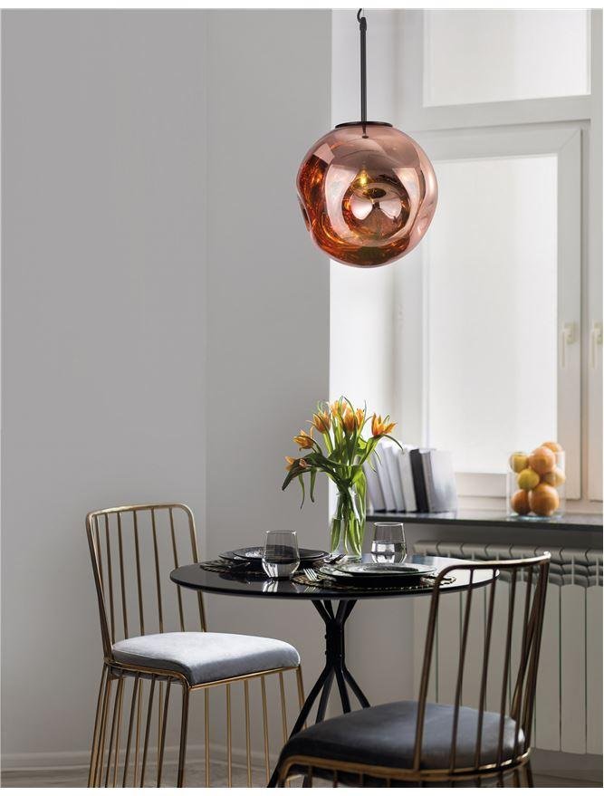 Levně NV 9988105 Závěsné svítidlo MAYAN matný černý kov měď sklo E27 1x12W 230V IP20 bez žárovky - NOVA LUCE