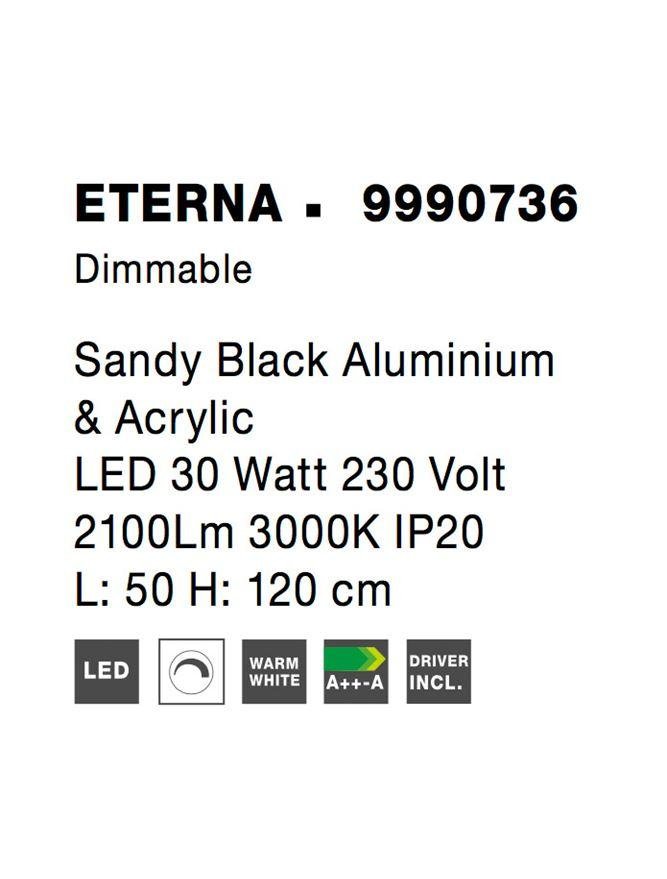 NV 9990736 Závěsné svítidlo ETERNA černý hliník a akryl LED 30W 230V 3000K IP20 stmívatelné - NOVA LUCE (obrázek 8)