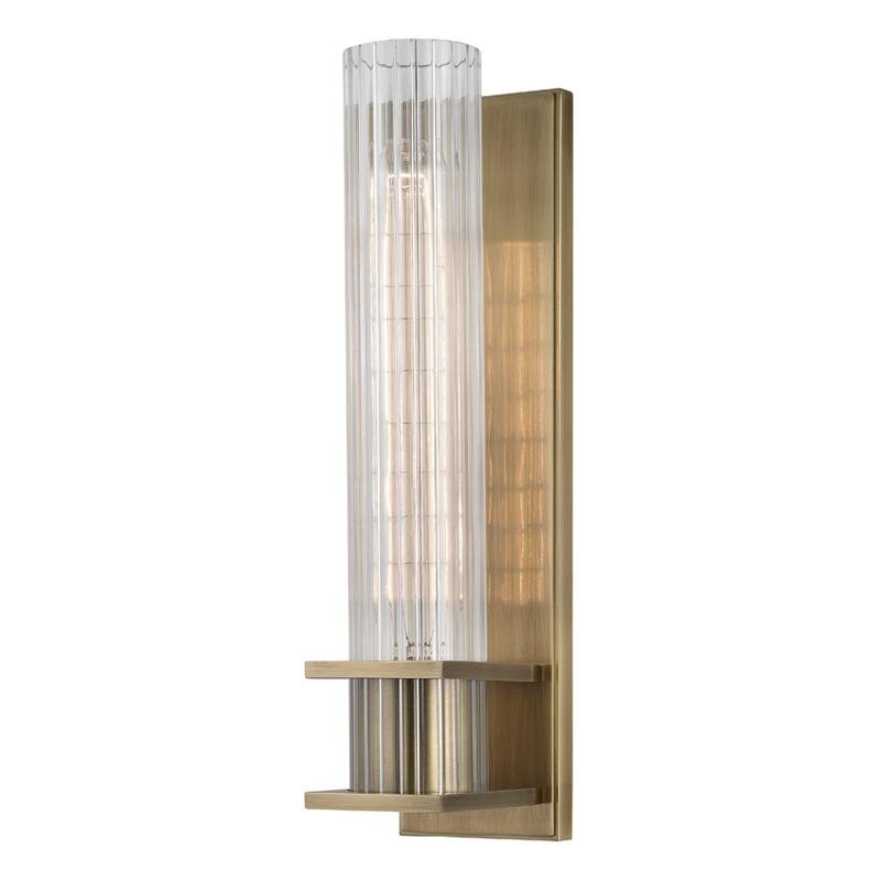 Levně HVLG 1001-AGB-CE Nástěnné svítidlo SPERRY ocel/sklo staromosaz/čirá E27 1x75W - HUDSON VALLEY