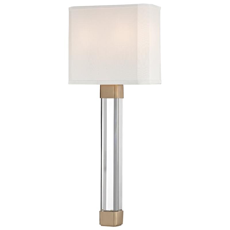 HVLG 1461-AGB-CE Nástěnné svítidlo LARISSA ocel/hedvábí staromosaz/bílá E14 2x40W - HUDSON VALLEY