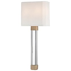 Obrázek pro produkt Nástěnné svítidlo LARISSA ocel/hedvábí staromosaz/bílá E14 2x40W - HUDSON VALLEY