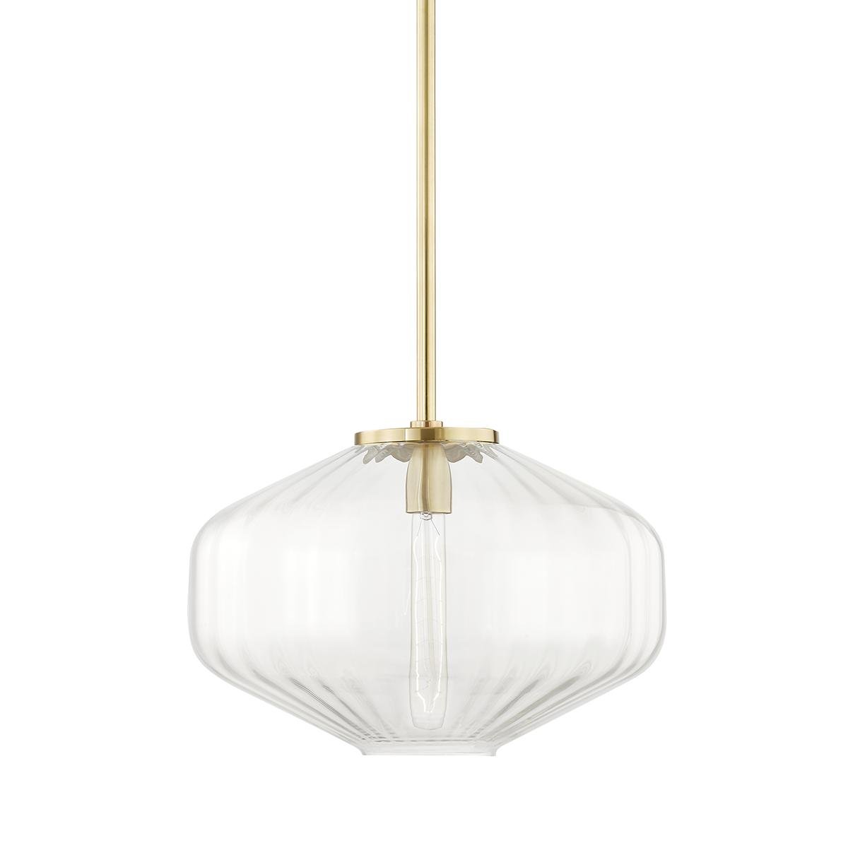 Levně HVLG 1518-AGB-CE Závěsné svítidlo BENNETT ocel staromosaz E27 1x40W - HUDSON VALLEY