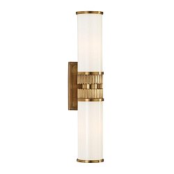 Obrázek pro produkt Nástěnné svítidlo HARPER mosaz/sklo staromosaz/opál E27 2x100W - HUDSON VALLEY