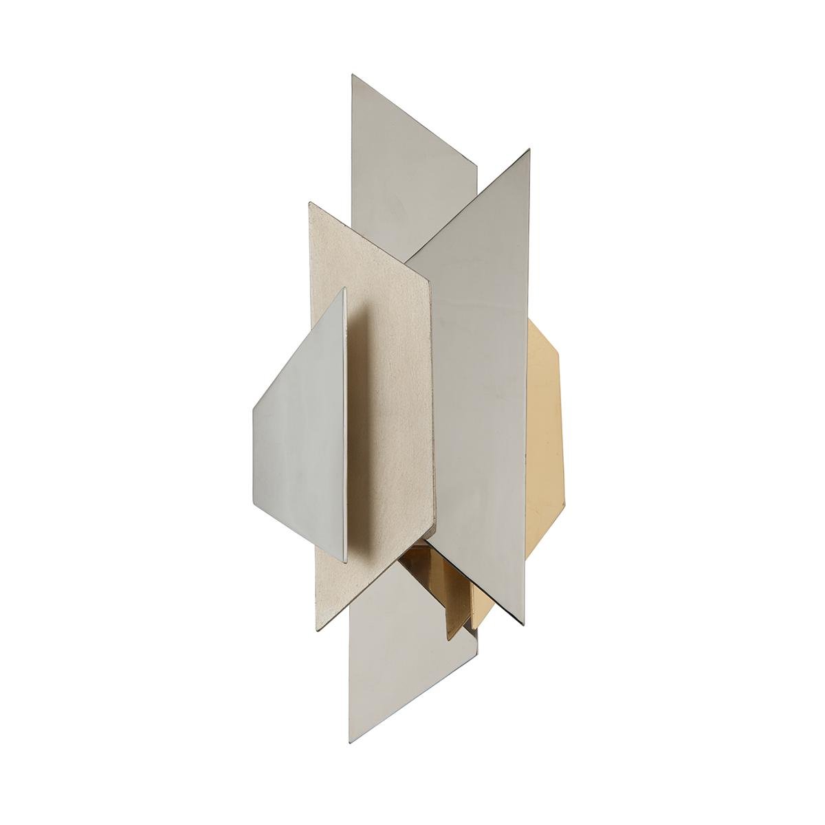 Levně HVLG 207-11-CE Nástěnné svítidlo MODERNIST kov/ocel stříbrná/zlatá E14 1x60W - HUDSON VALLEY (Corbettt)