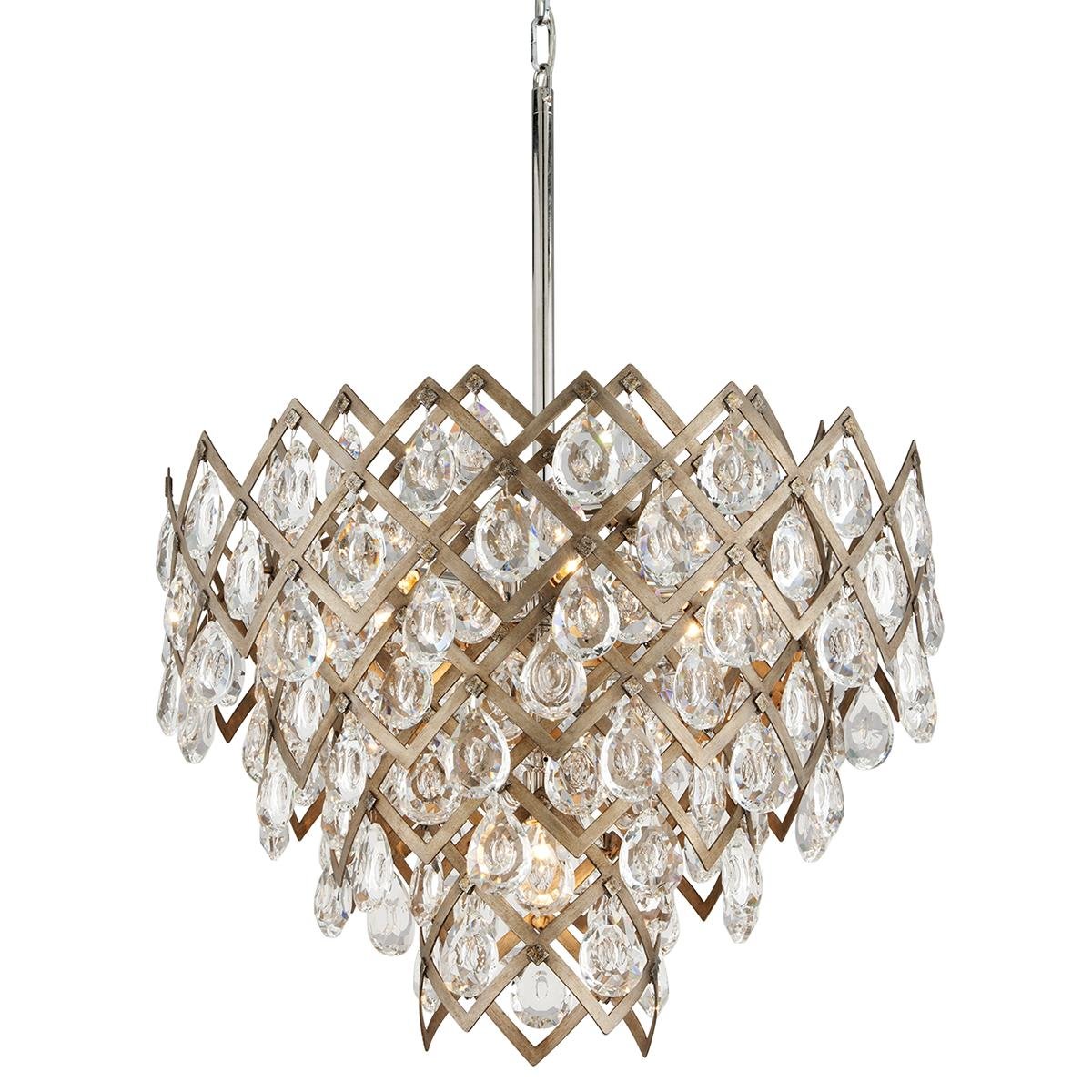 Levně HVLG 214-47-CE Závěsné svítidlo TIARA kov/ocel/křišťál bronz/čirá E14 7x40W - HUDSON VALLEY (Corbettt)