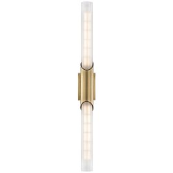 Obrázek pro produkt Nástěnné svítidlo PYLON ocel/sklo staromosaz/matné E27 2x6W - HUDSON VALLEY