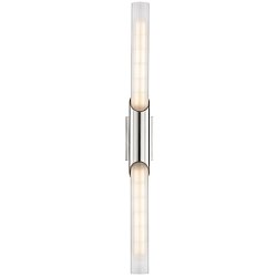 Obrázek pro produkt Nástěnné svítidlo PYLON ocel/sklo nikl/matné E27 2x6W - HUDSON VALLEY