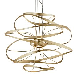 Obrázek pro produkt Závěsné svítidlo CALLIGRAPHY kov/sklo zlatá/čirá LED 24W 2700K stmívatelné - HUDSON VALLEY (Corbettt)