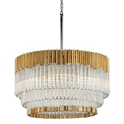 Obrázek pro produkt Závěsné svítidlo CHARISMA ocel/hliník/křišťál zlatá/čirá E14 8x40W - HUDSON VALLEY (Corbettt)