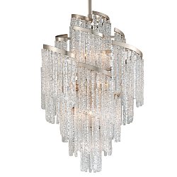 Obrázek pro produkt Závěsné svítidlo MONT BLANC kov/benátské sklo stříbrná/čirá E14 13x40W - HUDSON VALLEY (Corbettt)