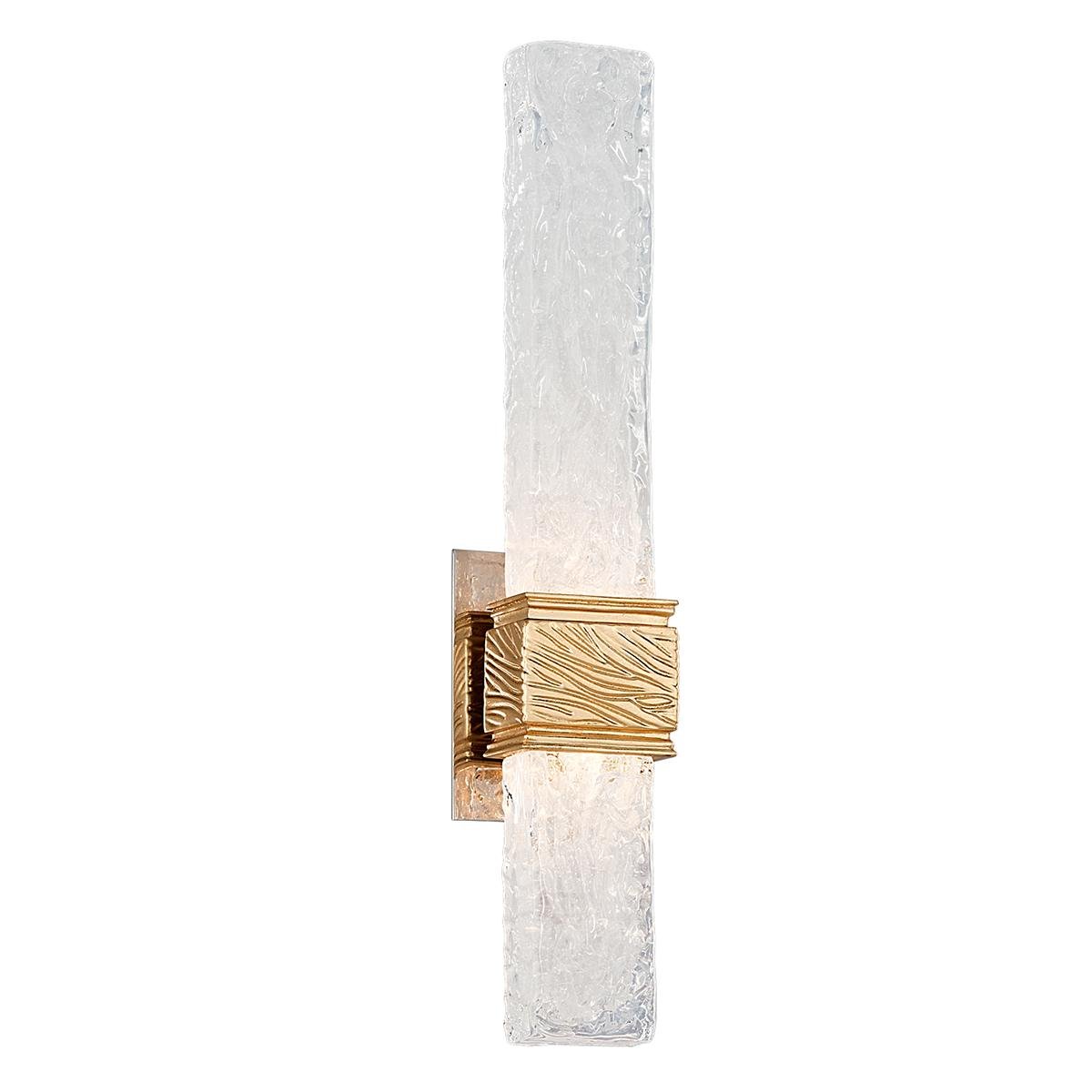 HVLG 253-12-GL-CE Nástěnné svítidlo FREEZE kov/benátské sklo zlatá/čirá LED 5W 2700K stmívatelné - HUDSON VALLEY (Corbettt)