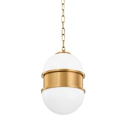 Obrázek pro produkt Závěsné svítidlo BROOMLEY mosaz/sklo mosaz/opál E27 1x8W - HUDSON VALLEY (Corbettt)