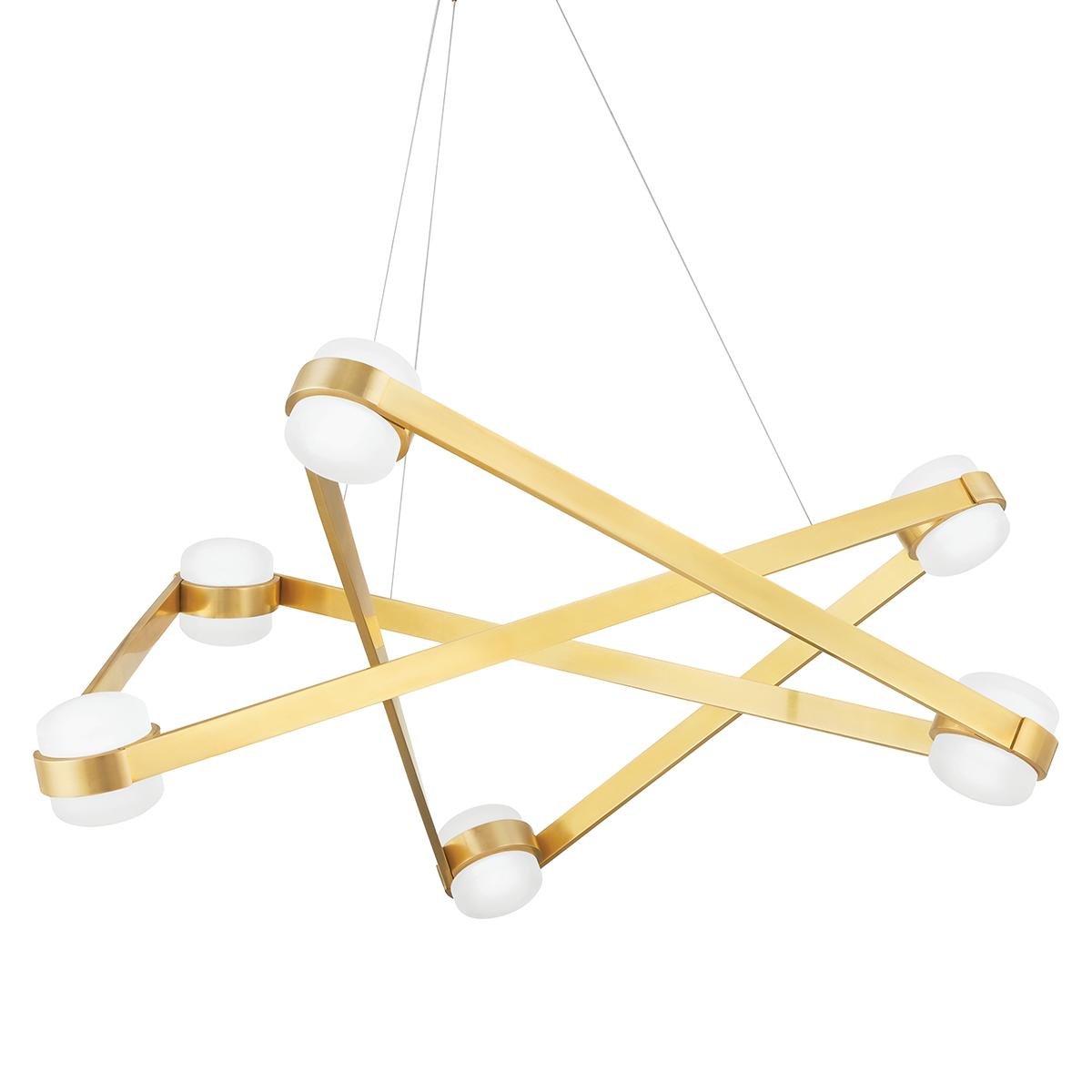 Levně HVLG 2738-AGB-CE Závěsné svítidlo ORBIT mosaz/sklo staromosaz/opál LED 35W 3000K stmívatelné - HUDSON VALLEY