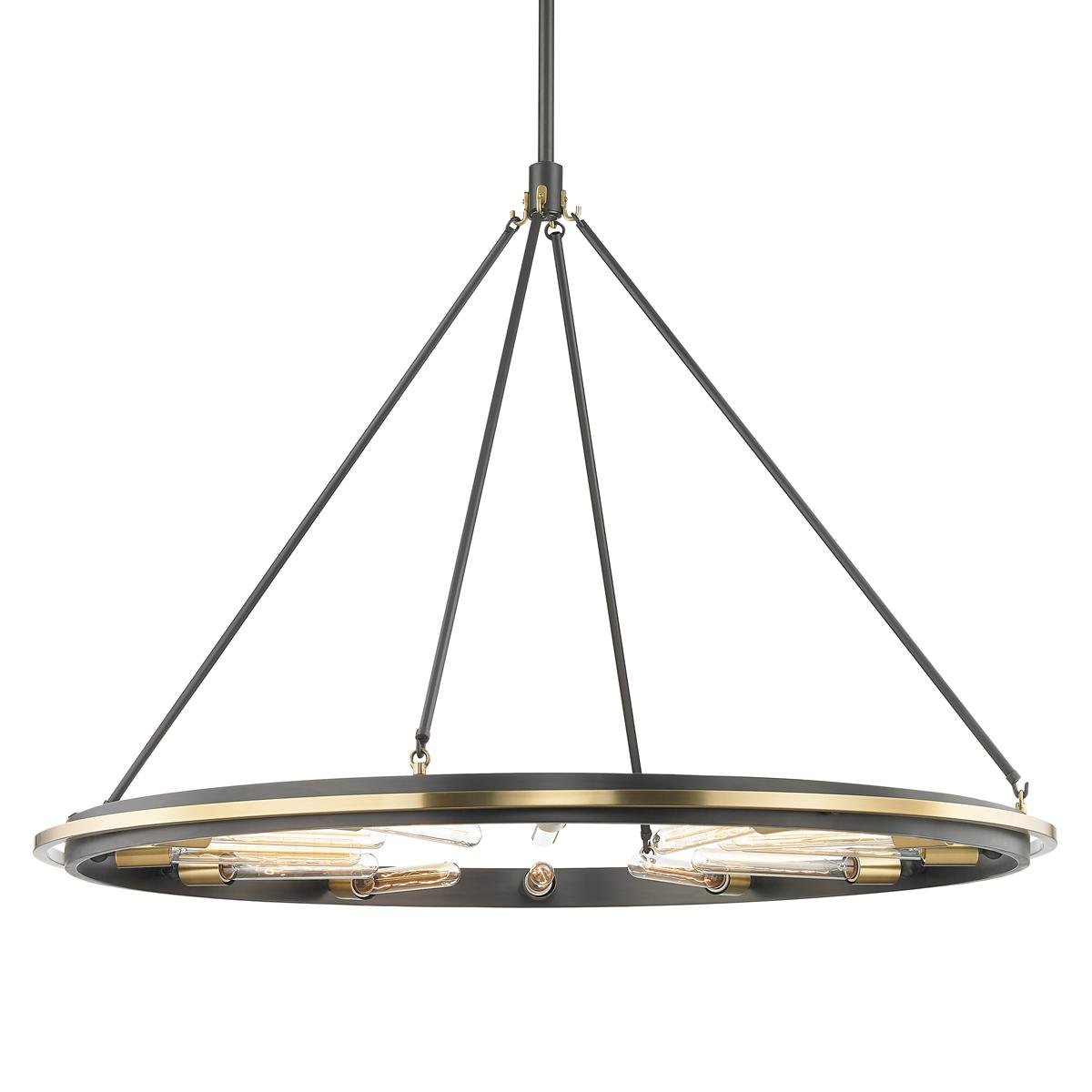 Levně HVLG 2745-AOB-CE Závěsné svítidlo CHAMBERS ocel starobronz E27 12x75W - HUDSON VALLEY