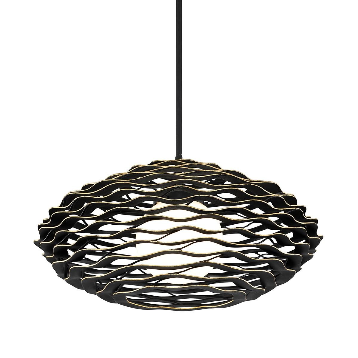 Levně HVLG 283-41-CE Závěsné svítidlo LUMA hliník/sklo černá/zlatá/opál G9 1x20W 0 - HUDSON VALLEY (Corbettt)